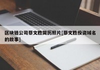 区块链公司蔡文胜简历照片[蔡文胜投资域名的故事]