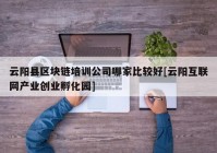 云阳县区块链培训公司哪家比较好[云阳互联网产业创业孵化园]